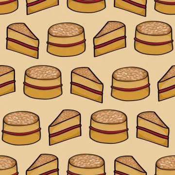 Victoria sponge cake background Stock Illustration