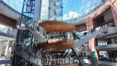 Victoria Square - Interior View of Modern Shopping Mall Architecture in Belfast. Stock-Footage 338222840