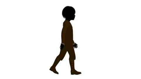 Victorian boy walking on a white background Stock Footage 10805989
