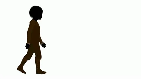 Victorian boy walking on a white background Stock Footage 10805990