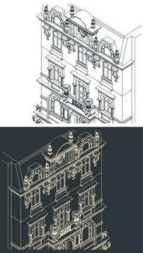 Victorian building facade close up Ilustración de archivo