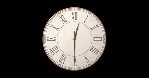 Victorian clock, ivory background, brass details, lit from left, loop animation Stock Footage 82403485