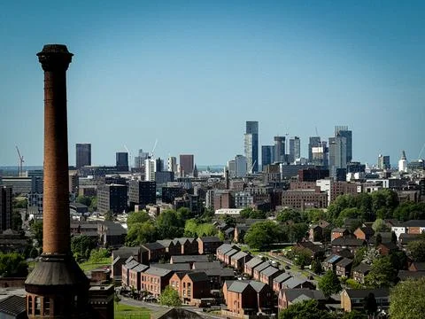 Victorian Cotton Mill Chimney Stack, Manchester Stock Photos