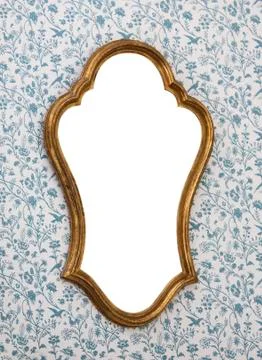 Victorian decoration: mirror and wallpaper Stock Photos