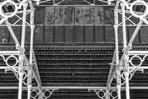 Victorian era structural engineering at Old Marketplace in Valletta Stock Photos