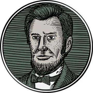 Victorian Gentleman Goatee Etching Stock Illustration