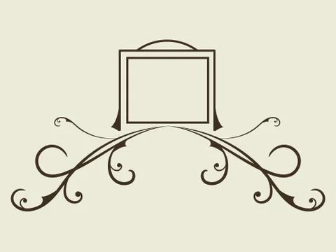 Victorian Grunge Calligraphic frames element. Vintage Ornament Greeting Card. Stock Illustration