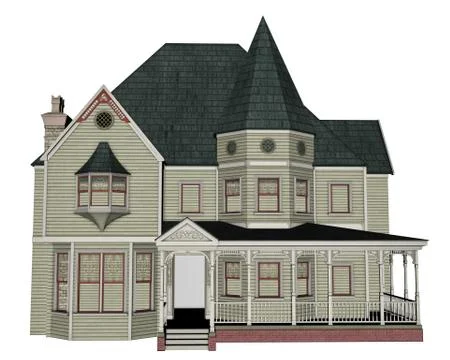 Victorian house - 3D render Stock Illustration