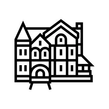Victorian house line icon vector illustration Stock Illustration