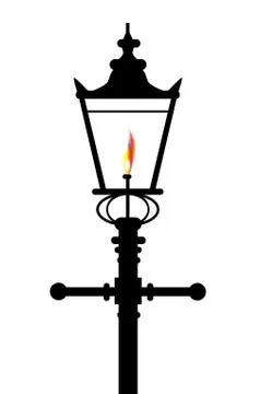Victorian Isolated Gaslight Stock Illustration