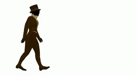 Victorian man walking on a white background 動画素材 10805980