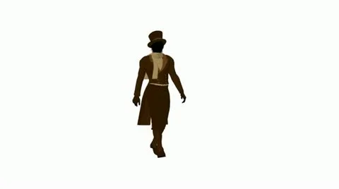 Victorian man walking on a white background Stock Footage 10805982