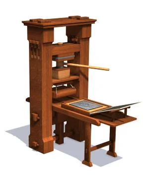Victorian Printing Press Stock Illustration