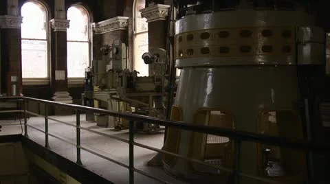 Victorian pumping station interior Stock Footage 21975396