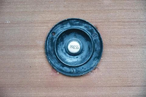 Victorian push bell intercom door bell for entry Stock Photos