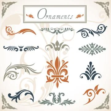 Victorian Scroll Ornaments Stock Illustration