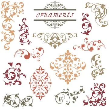 Victorian Scroll Ornaments Stock Illustration