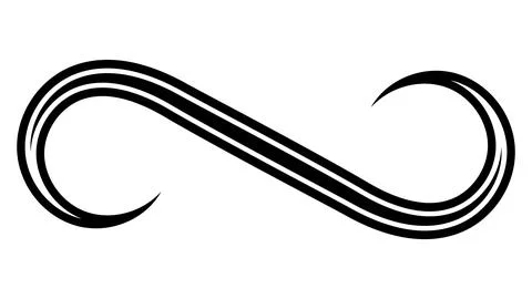 Victorian squiggle pattern decoration, curve line swoosh, wave swirl swish Stock Illustration