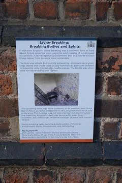 Victorian Stone-breaking Exhibit, Shrewsbury Prison, Shropshire, England History Stock Photos