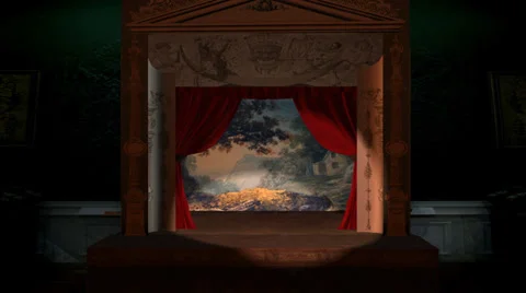 Victorian Theater Backdrop Stock Footage 33238348