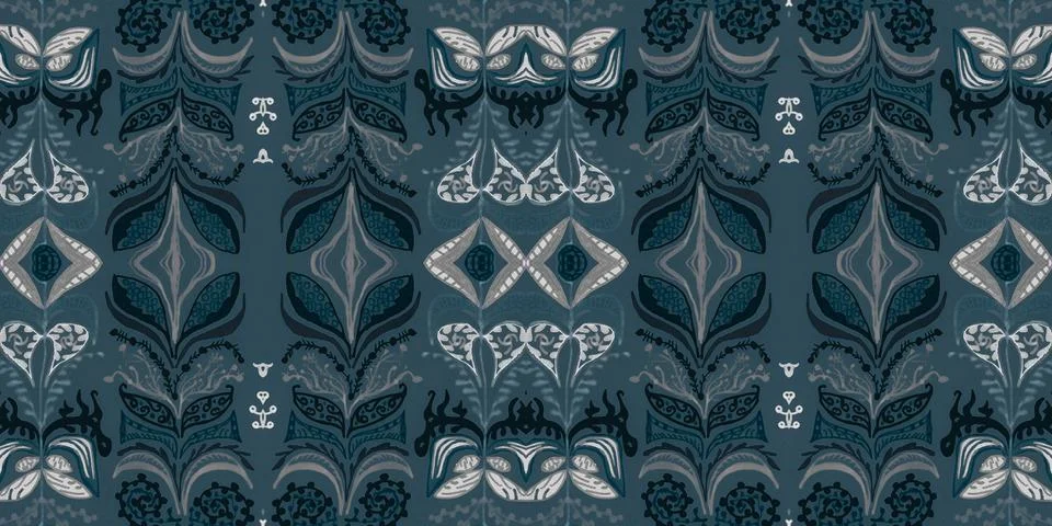 Victorian tile pattern. Retro baroque texture. Classic rococo design decor. Stock Illustration