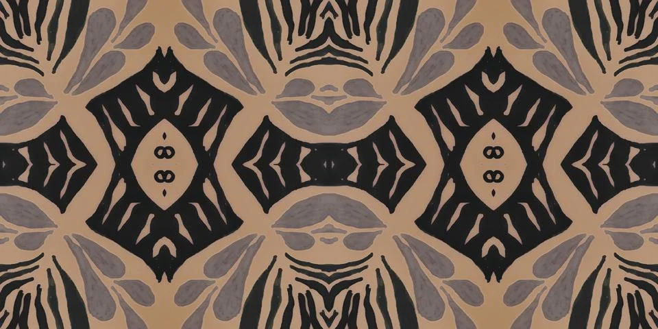 Victorian tile pattern. Retro baroque texture. Classic rococo design decor. Stock Illustration