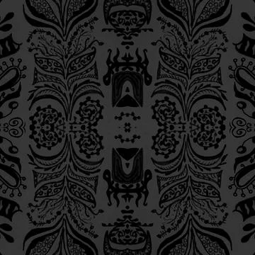 Victorian tile pattern. Retro baroque texture. Classic rococo design decor. Illustrazione stock