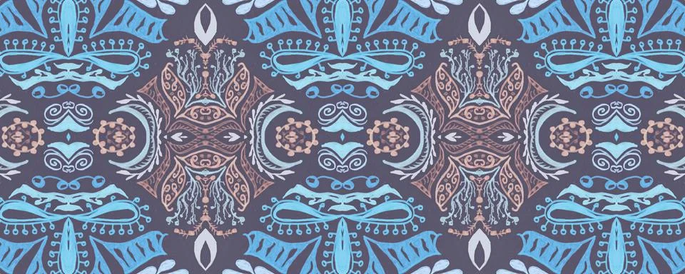 Victorian tile pattern. Retro baroque texture. Classic rococo design decor. Stock Illustration