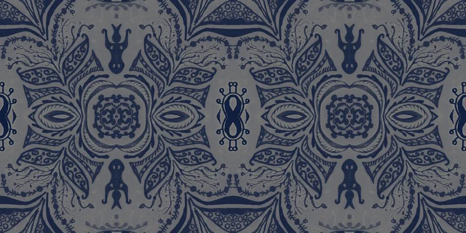 Victorian tile pattern. Retro baroque texture. Classic rococo design decor. Stock Illustration