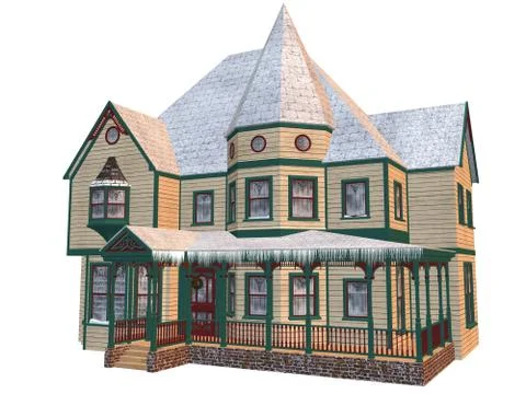Victorian winter house Stock Illustration