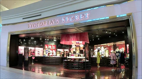 Victorias Secret mall storefront Stock Footage