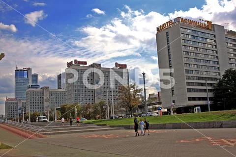 Victors Avenue in Minsk, Belarus Stock Photos