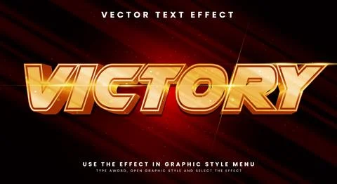 Victory 3D editable Text effect Template Stock Illustration