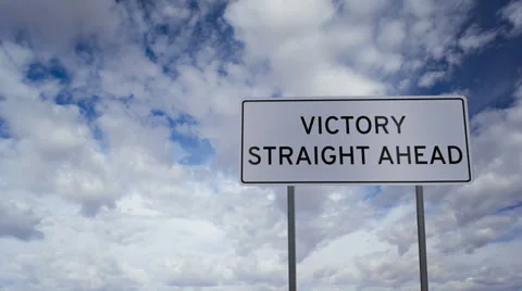 Victory Ahead Sign Clouds Timelapse Stock Footage 39742778