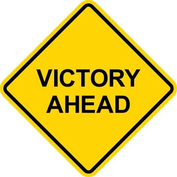 Victory ahead sign. Illustrazione stock