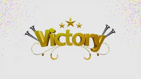 Victory celebration confetti cannon. Multiple messages with alpha channel Stock Footage 267310209