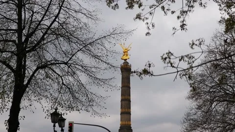 The victory column in berlin germany 30fps 4k video Stock Footage 186061635
