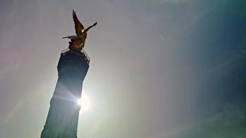 Victory Column, Berlin silhouette Stock Footage 124358023