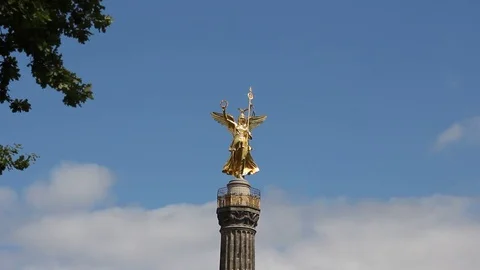 Victory Column of berlin in summer Stock Footage 77600723