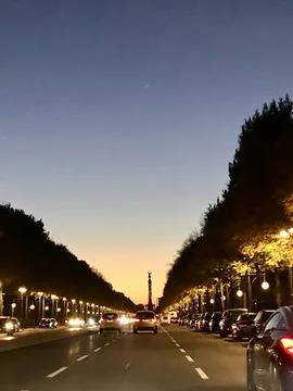 Victory Column in Berlin at Sunset Stock Photos