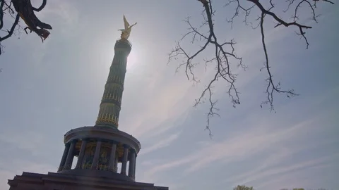 Victory Column, Berlin, wide Stock Footage 124356942