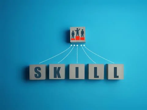 Victory, development, progress graph, accumulate experience and increase sk.. Stock Photos