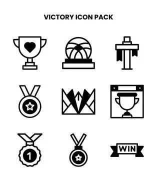 Victory DuoTone Vector Icons Pack Stock Illustration