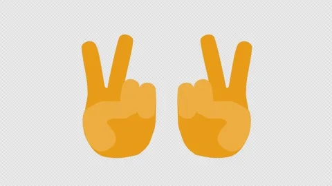Victory finger sign icon loop motion graphics video transparent background .. Stock Footage 240387168