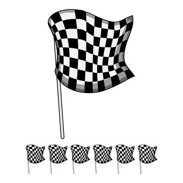 Victory finish flag cartoon vector graphic Stock Illustration