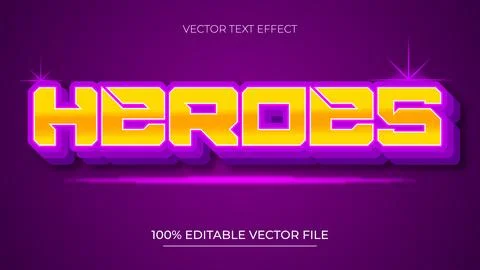 Victory game editable text effect with neon orange color style Stock Illustration