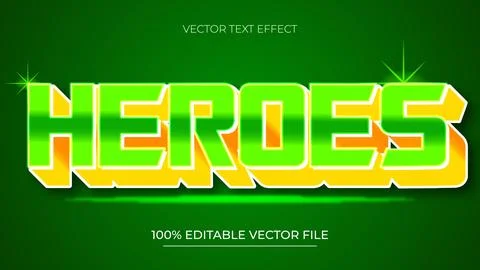 Victory game editable text effect with neon green color style Stock Illustration