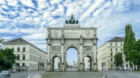 Victory Gate Munich (Siegestor Muenchen) TL Stock Footage 22389236