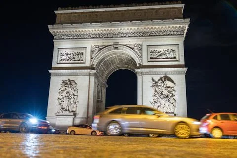 The Victory Gate in Paris. Arc de Triomphe and Champs Elysees. Foto stock