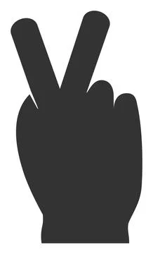 Victory Gesture Vector Icon Flat Illustration Illustrazione stock